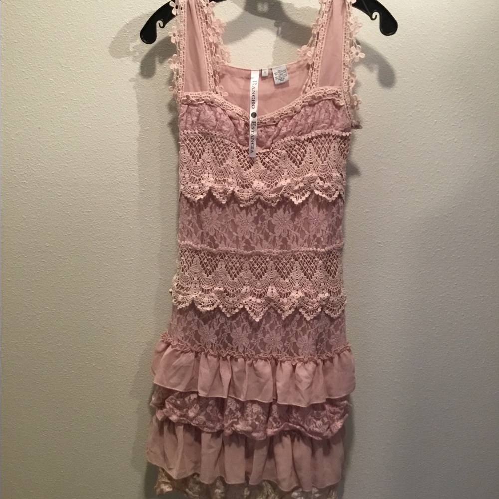 Pink lacy  mini dress